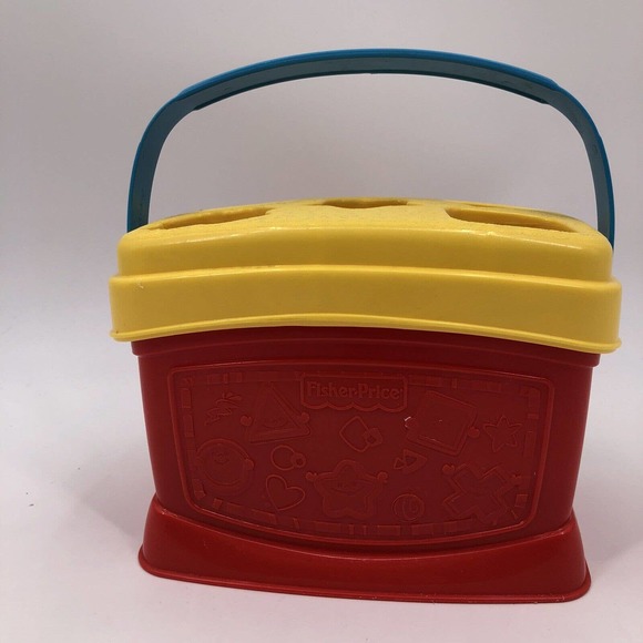 Fisher Price Shape Sorter Bucket with Blocks Handle Kids Toy 2006 Educational - Picture 5 of 8